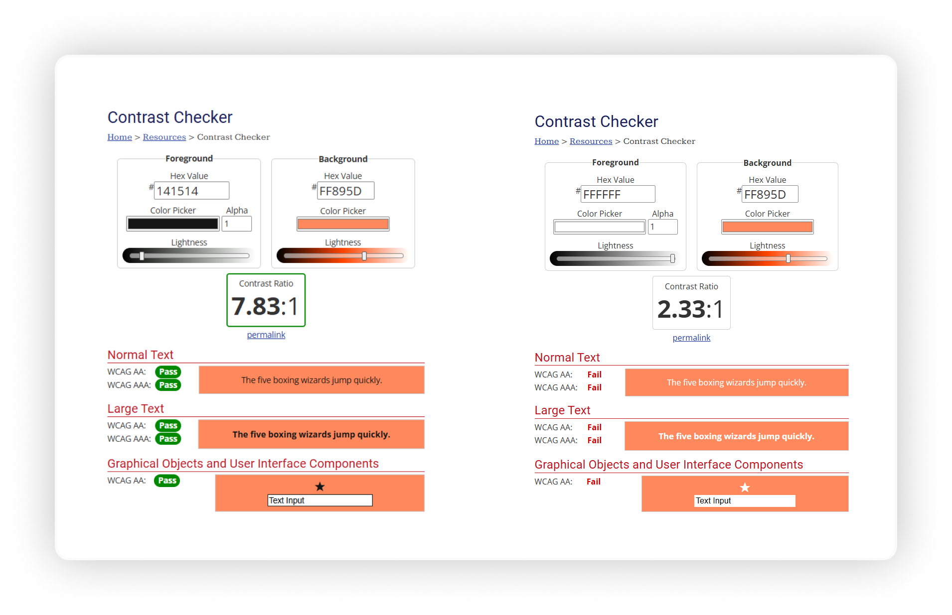 Agartee's App contrast Checker