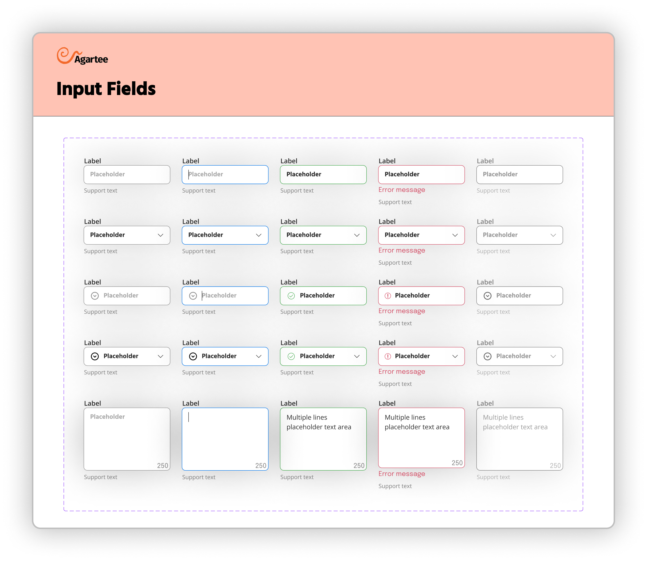 Agartee Technology's Input Fileds
