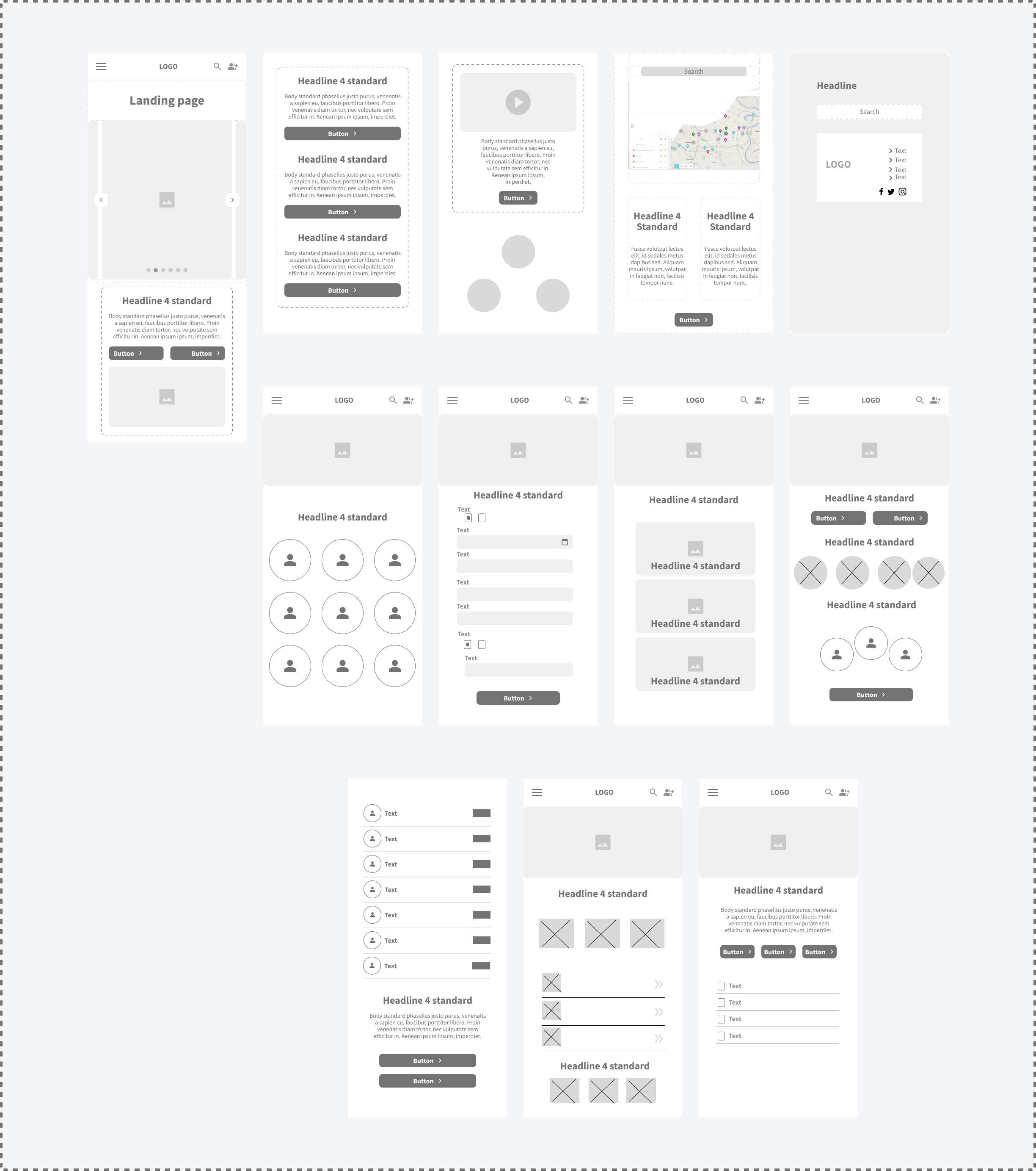 Hema Quebec Mobile Wireframe for All Pages