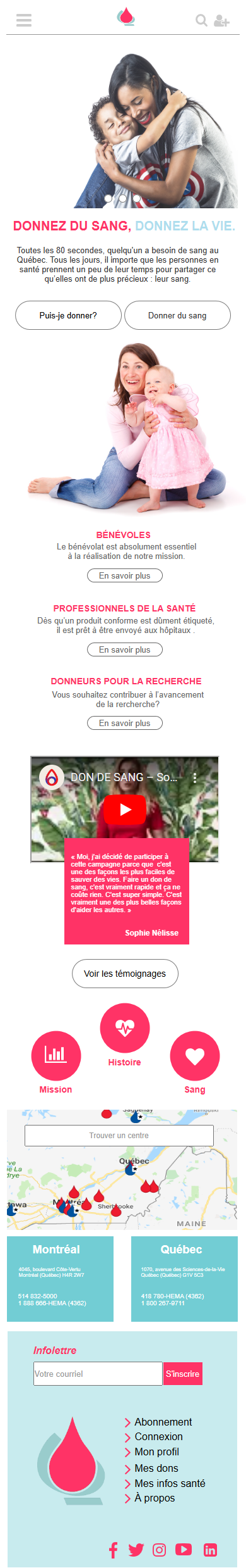 Hema Quebec Mobile Landing Page UI